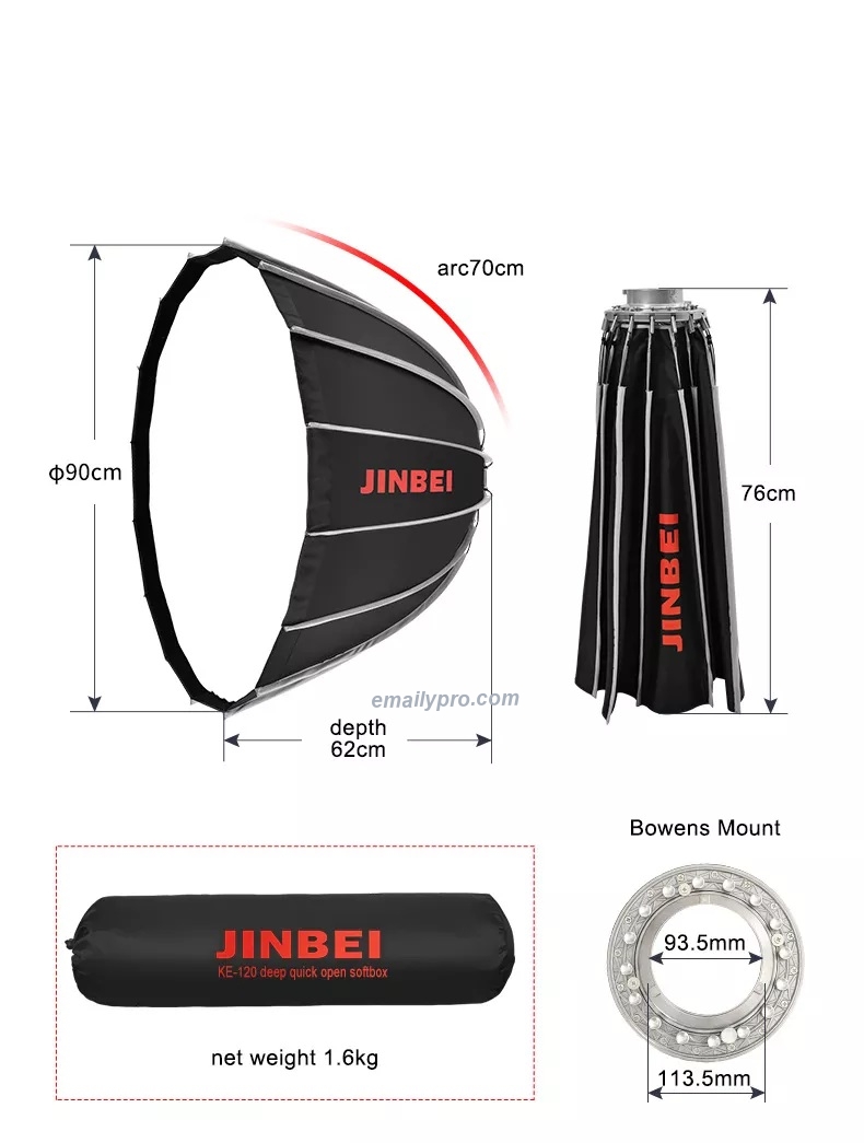 Softbox JINBEI KE-90cm Parabolic DEEP