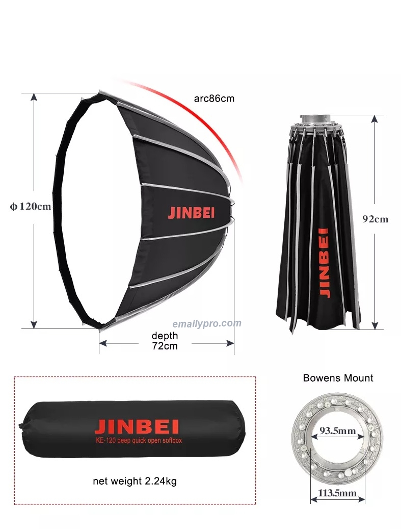 Softbox JINBEI KE-120cm Parabolic DEEP