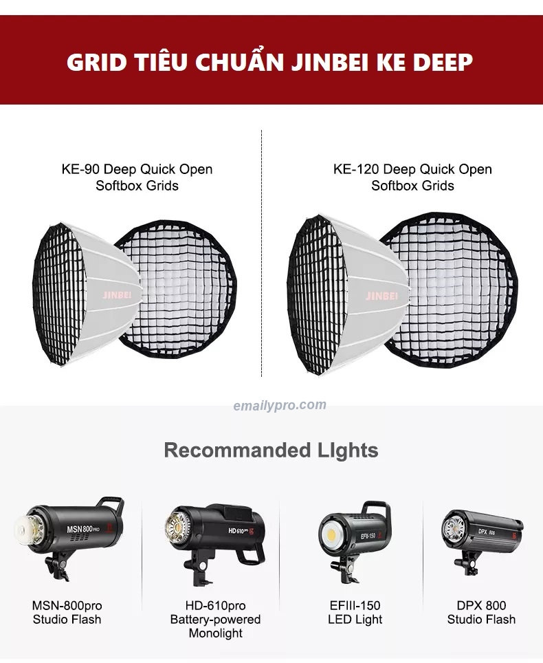 Softbox JINBEI KE-120cm Parabolic DEEP