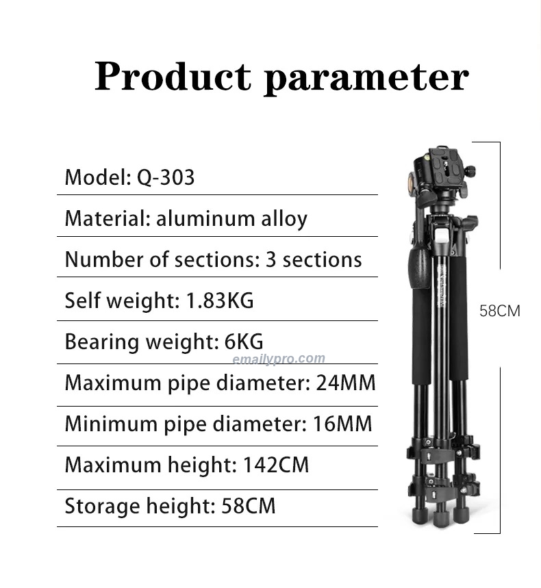 Chân Máy Ảnh Tripod Beike Q303