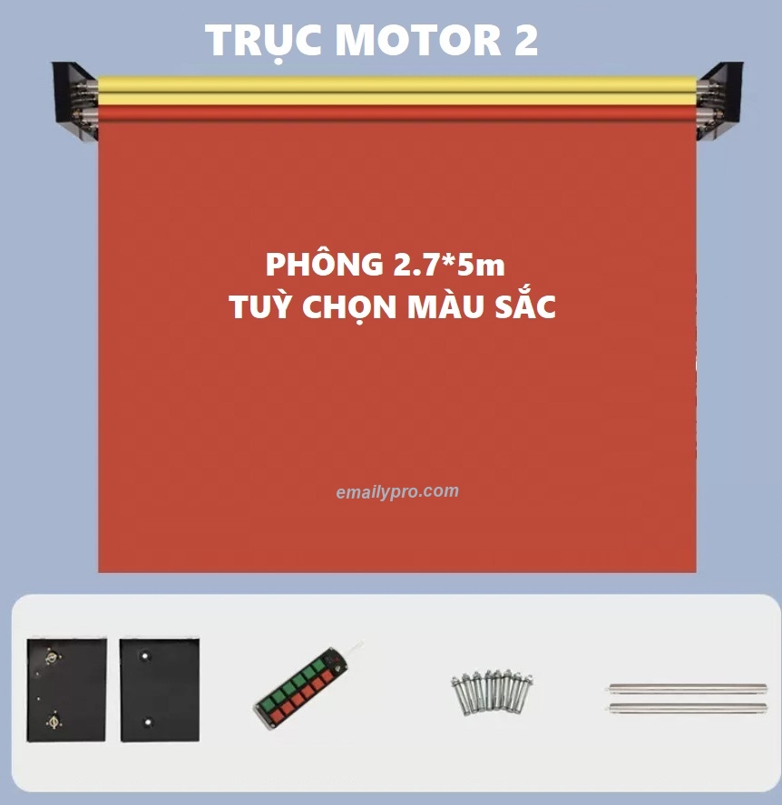 Combo Trục motor Điện*2 + 2 Phông 2.7*5m