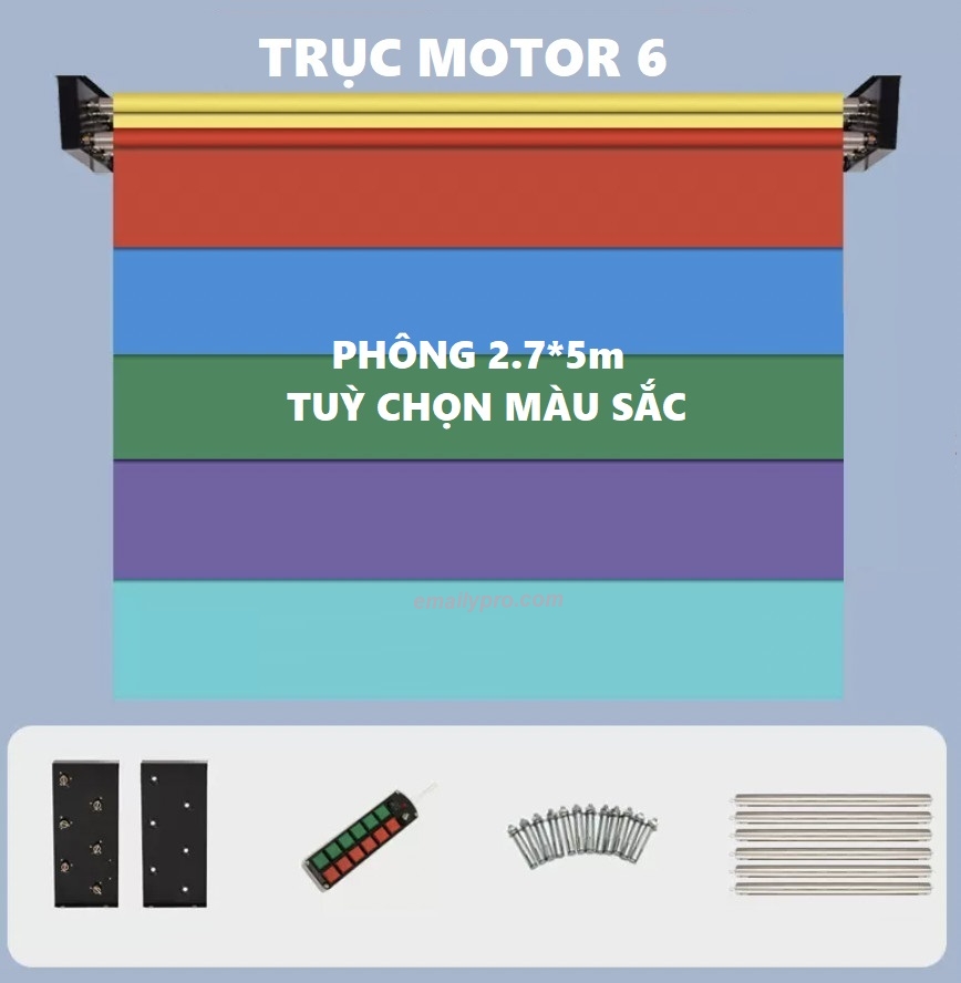 Combo Trục Motor Điện*6 + 6 Phông 2.7*5m