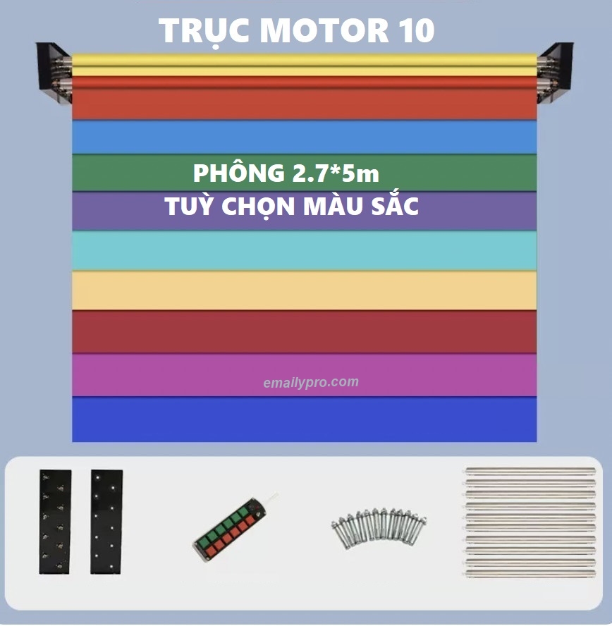 Combo Trục Motor Điện*10 + 10 Phông 2.7*5m