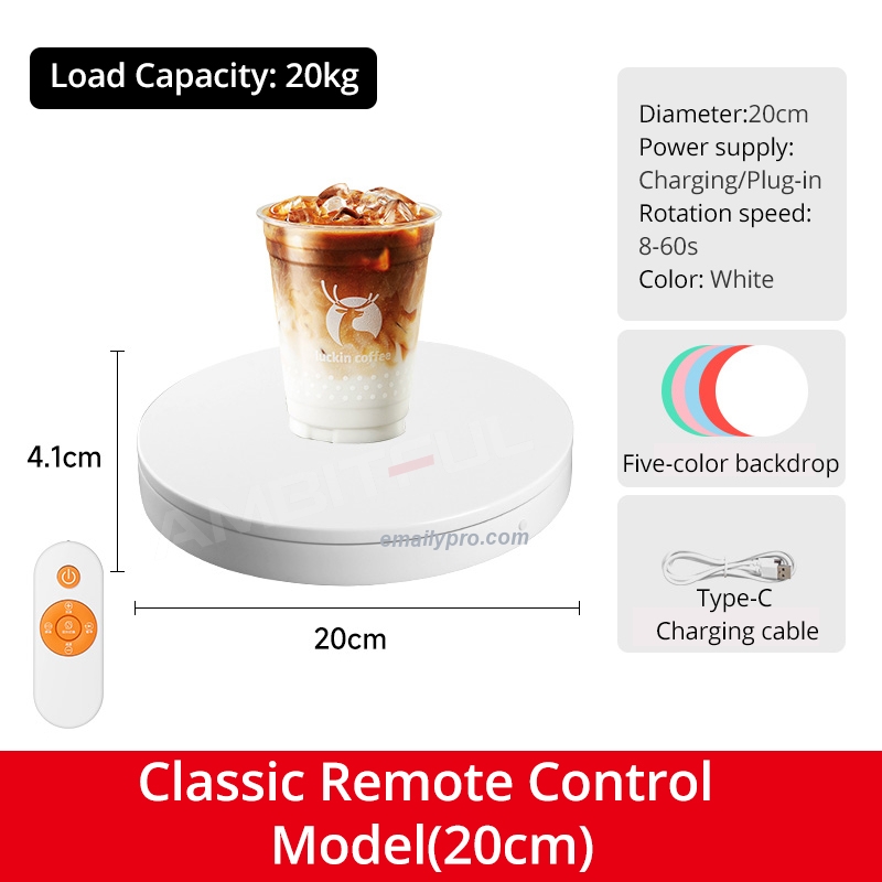 Bàn xoay chụp sản phẩm 360 độ - 20cm - 20Kg
