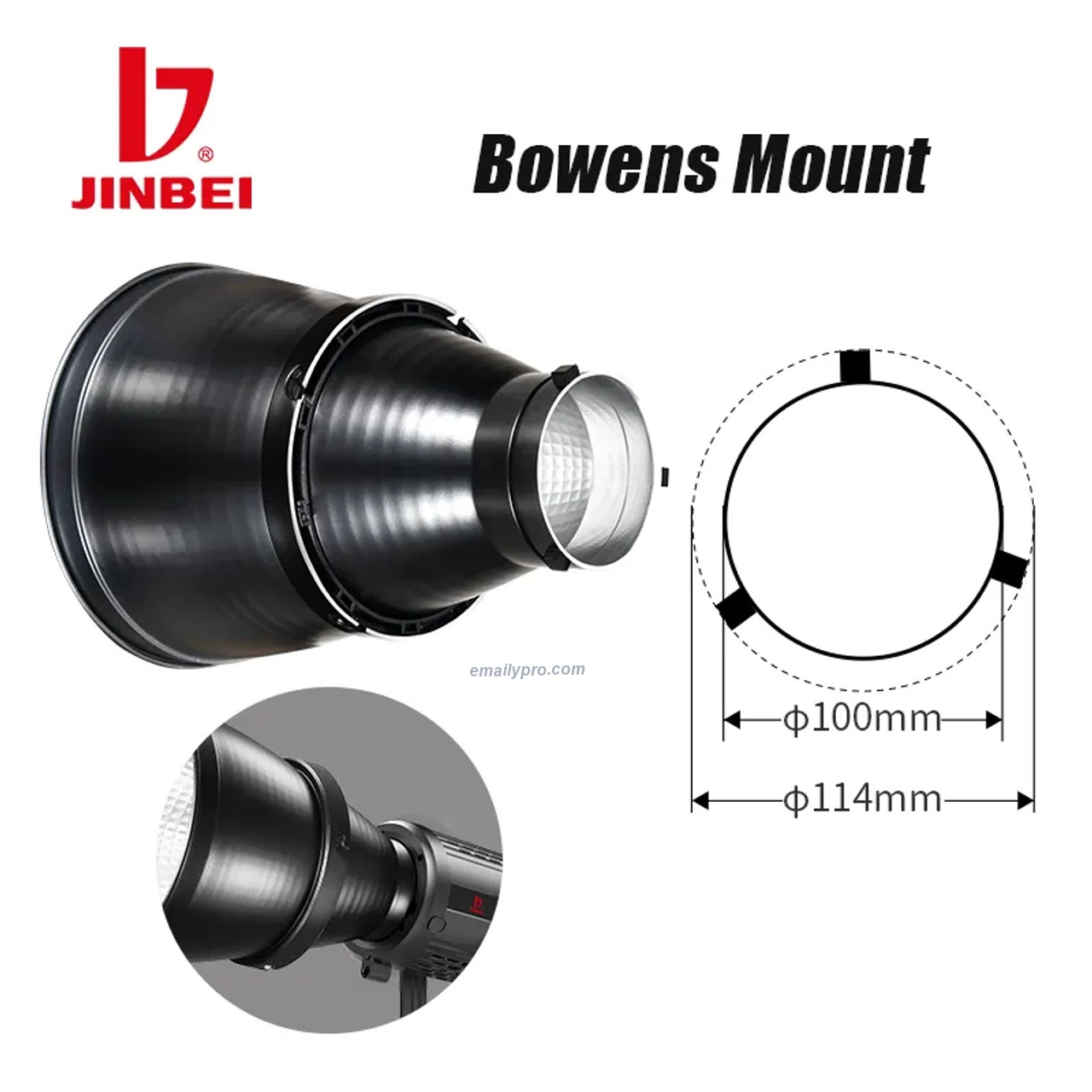 Choá phản quang Zoom Jinbei EF-30°~60°