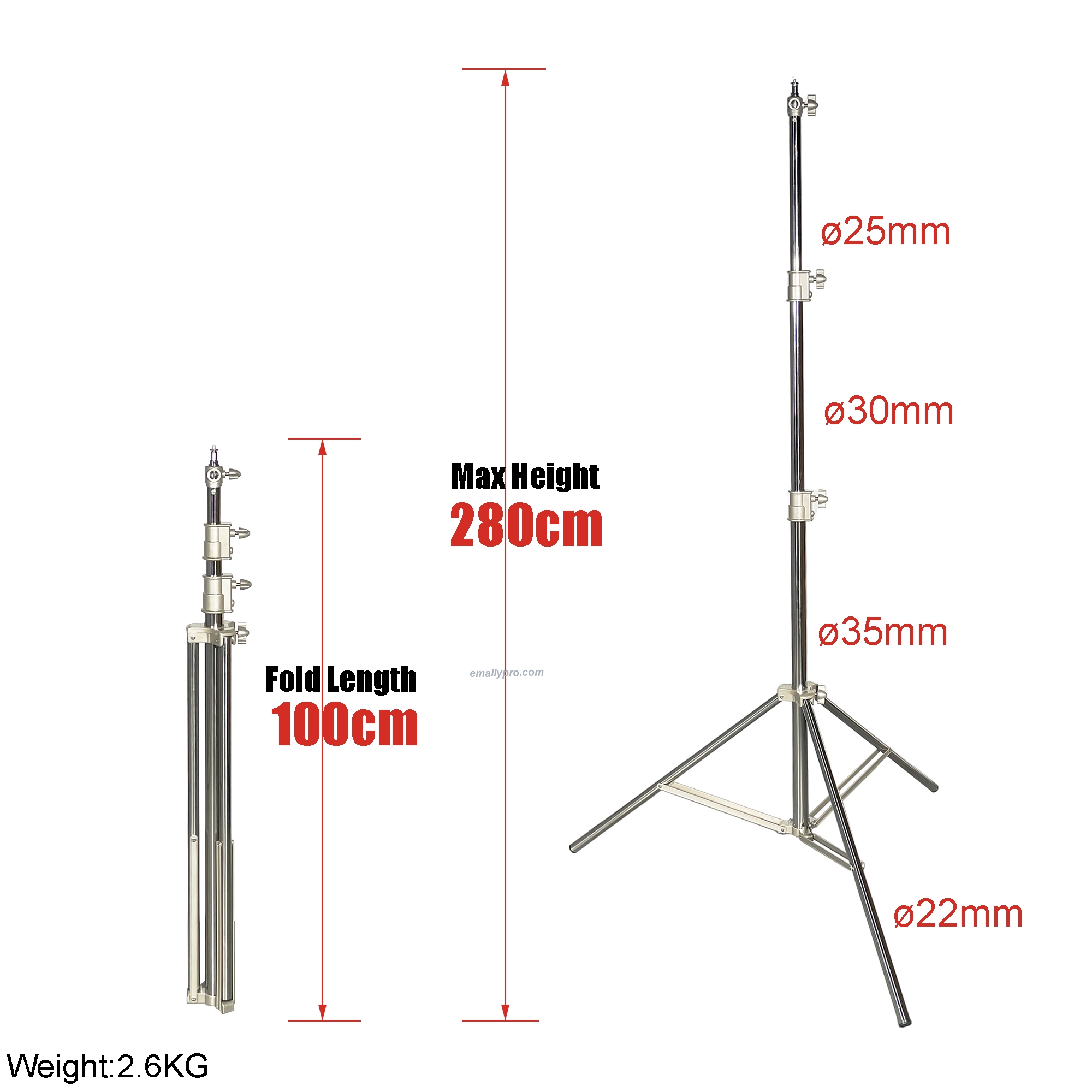 Chân Đèn J288S Pro New Inox