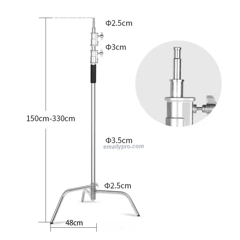 CHÂN ĐÈN C STAND E.PRO 330S- BÁNH XE