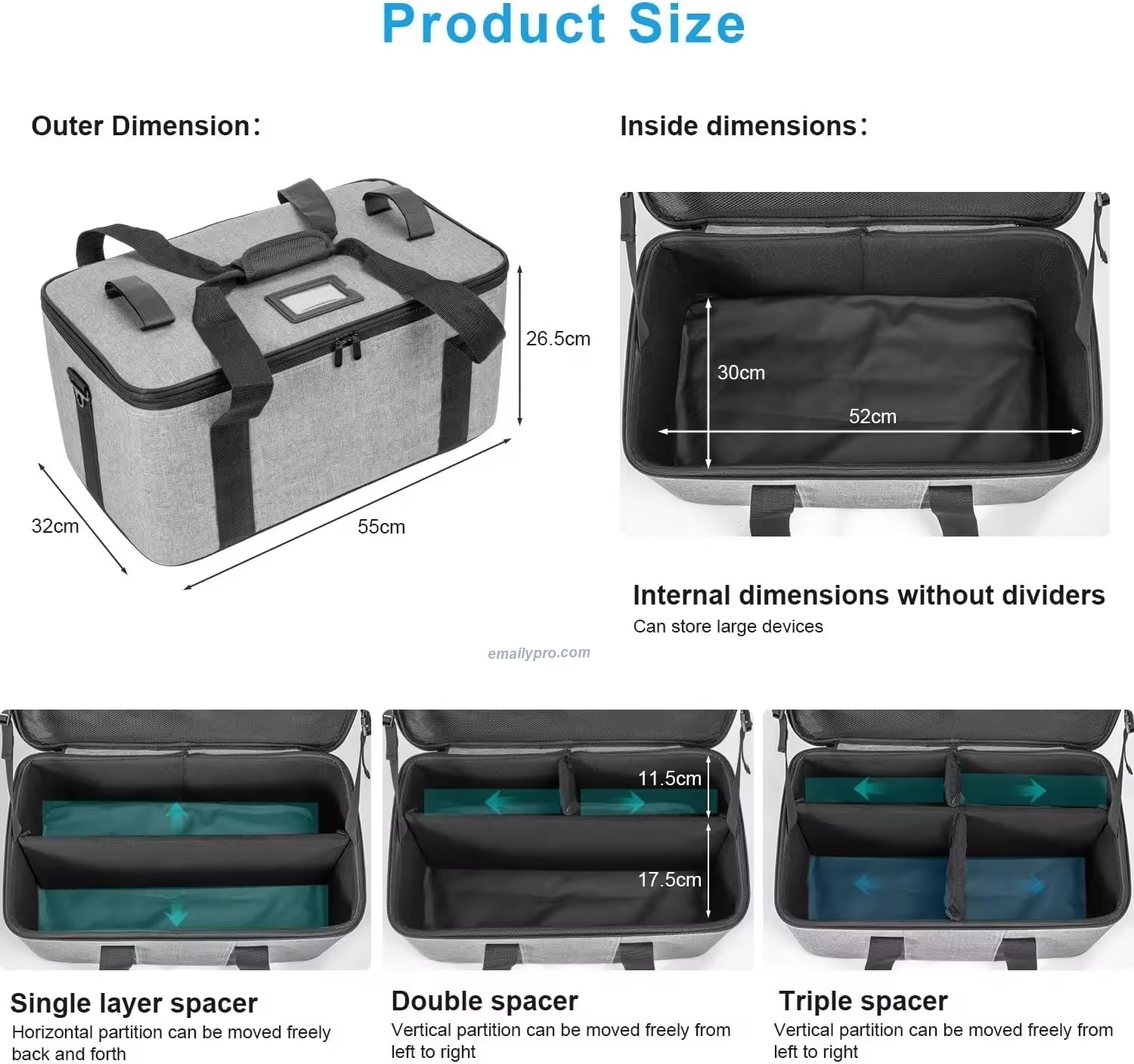 TÚI CHỐNG SỐC E.PRO S-40 KT 55*32*26.5cm