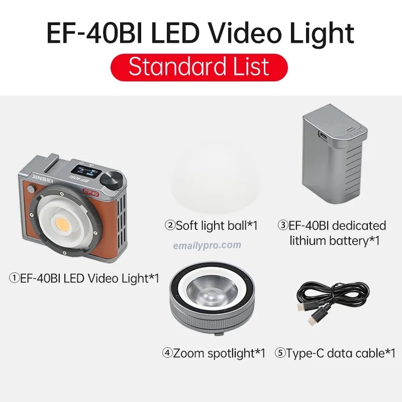 JINBEI EF-40Bi 2700-6500K Tích hợp Pin