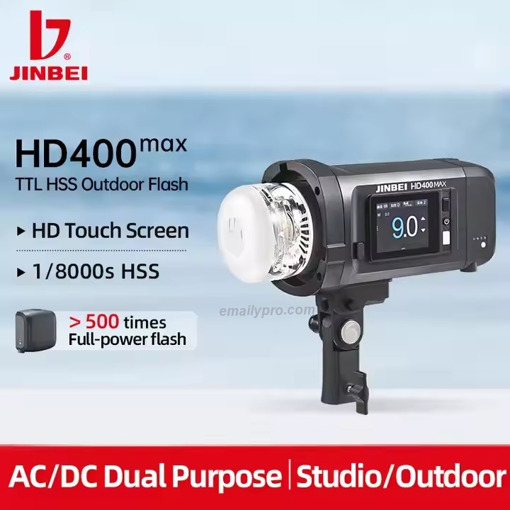 Đèn flash ngoài trời JINBEI HD400MAX Bản nâng cấp HSS TTL