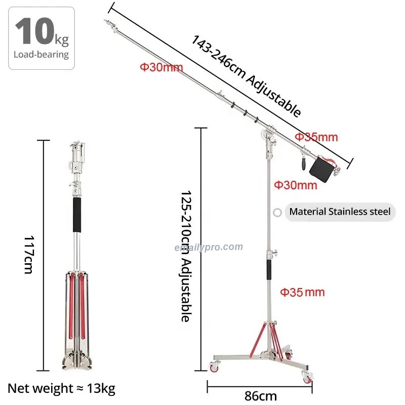 Chân boom E-PRO EM-300SA Điều chỉnh góc Sáng