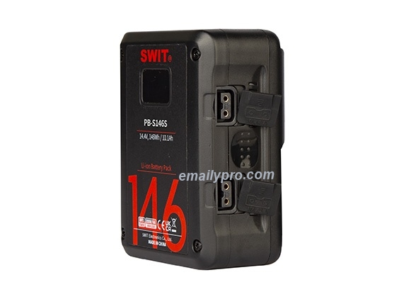 Pin SWIT PB-S146S 146Wh Dual D-Tap V-Mount
Mẫu: PB-S146S Lithium
Công suất lớn hơn 146Wh, 10.1Ah
Tải cao liên tục ít nhất 200W, 16A
2× ổ cắm đầu ra