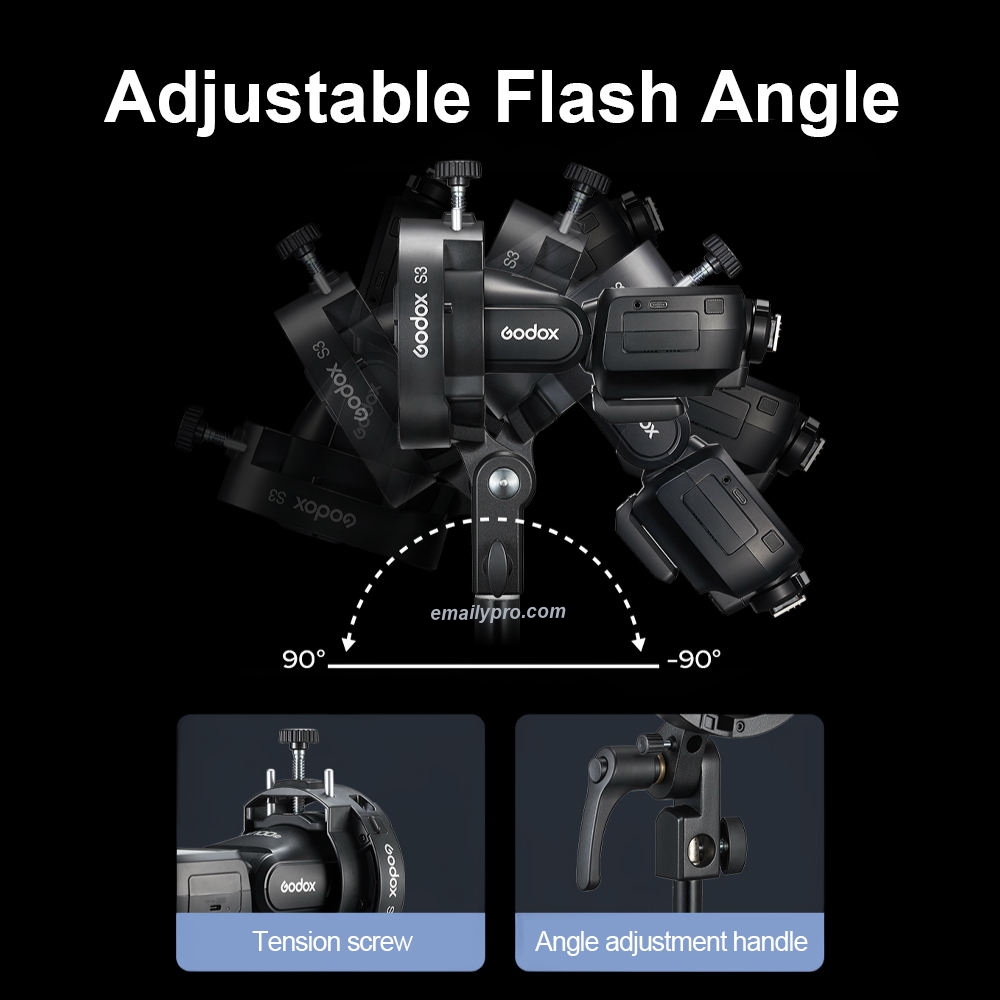 Godox S3 Ngàm chuyển Bowen Godox S3 cho V860 V1 V100 AD200 AD300