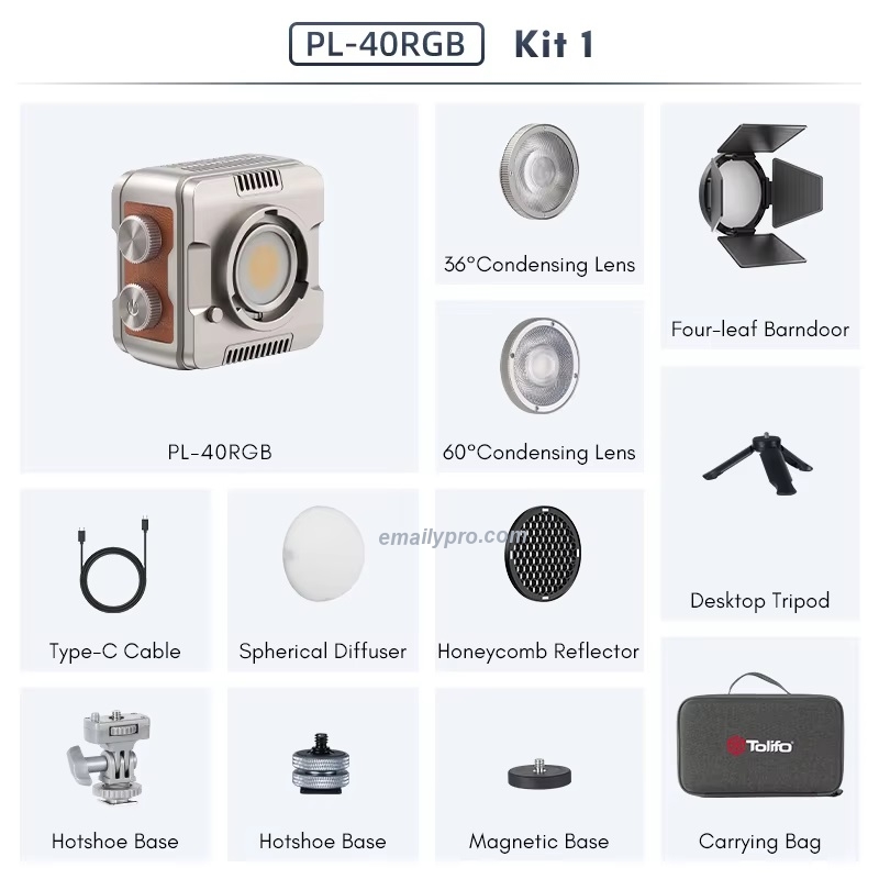 Đèn quay video LED COB RGB TOLIFO PL-40RGB