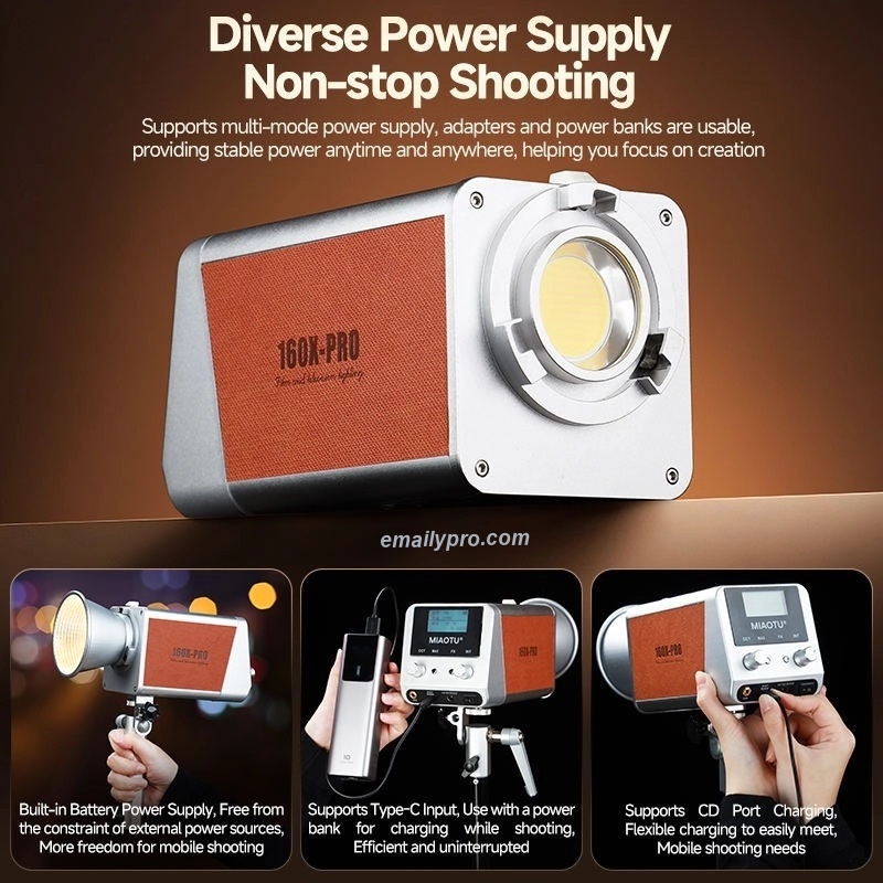Đèn LED MIAOTU 160W – Pin 20000mAh, CRI ≥97, nhiệt độ màu 2700-6500K (6)