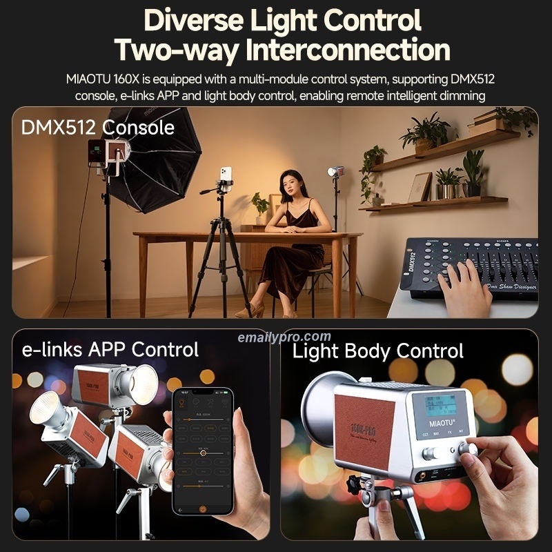 Đèn LED MIAOTU 160W – Pin 20000mAh, CRI ≥97, nhiệt độ màu 2700-6500K (1)