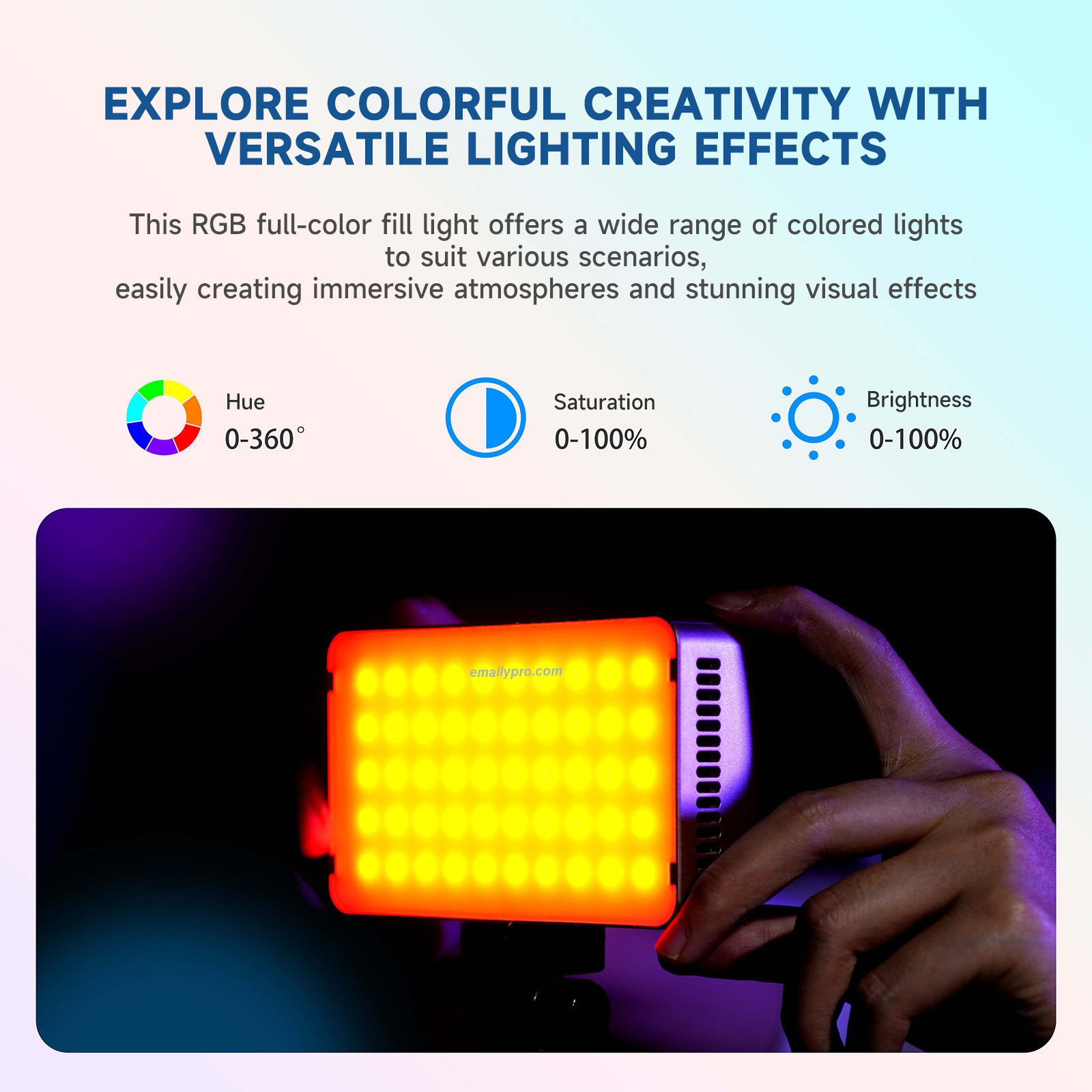 Đèn Chiếu Sáng Camera MIAOTU P40C-MAX – Công Suất 40W, Full RGB