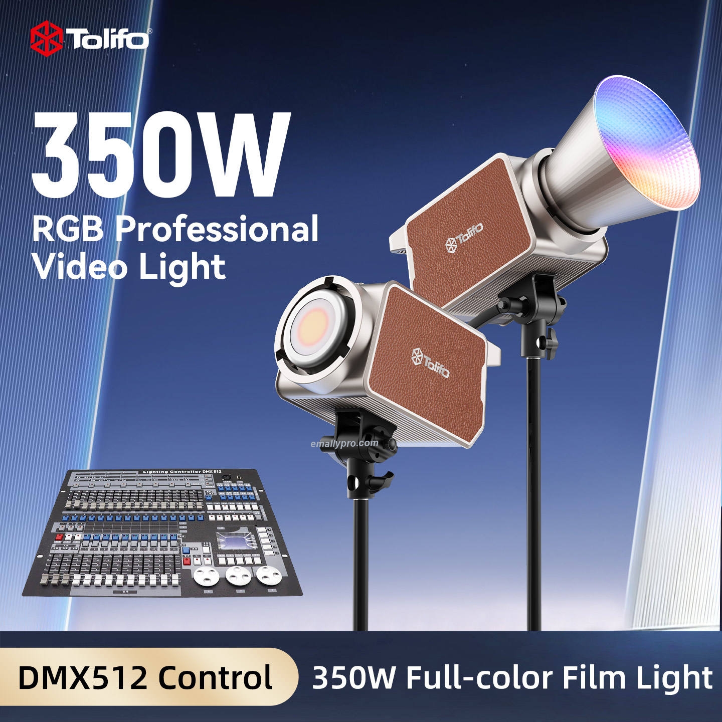 TOLIFO PL-350RGB – Đèn COB RGB 350W Đỉnh Cao Cho Quay Phim & Livestream Chuyên Nghiệp
