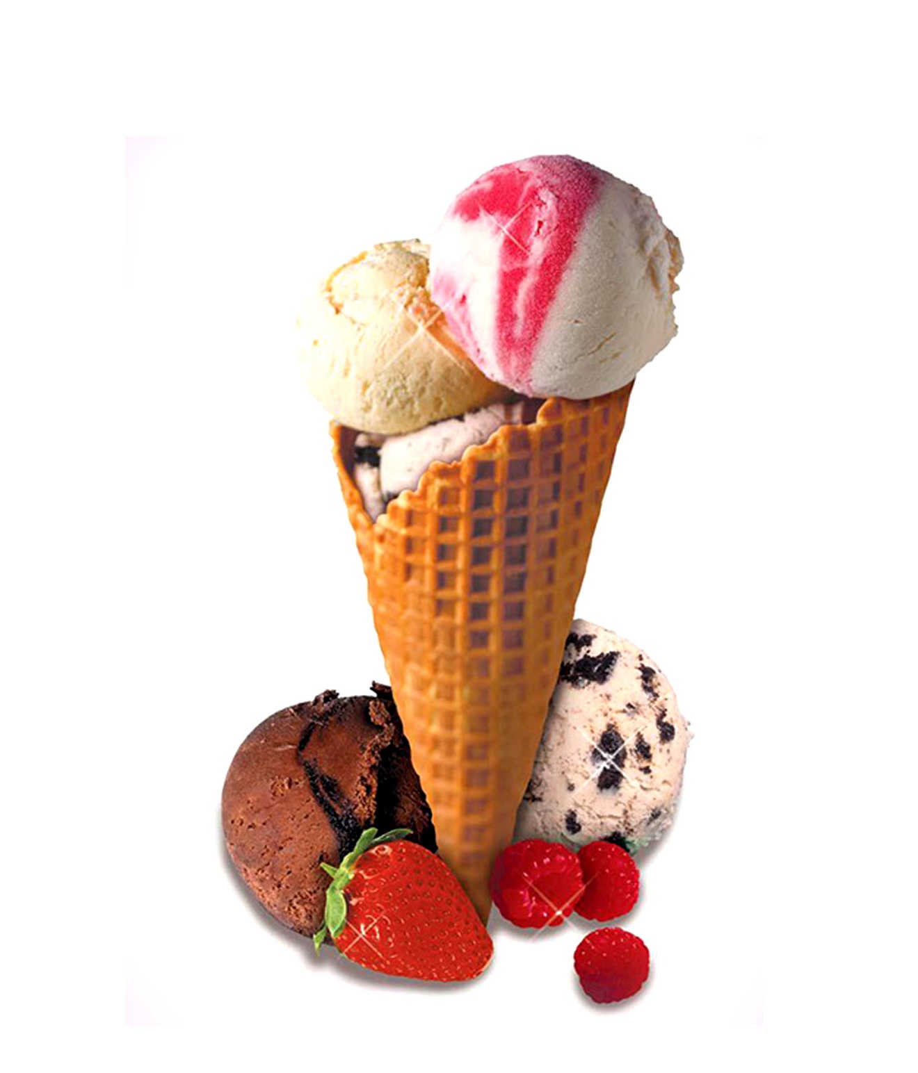 Kem ốc quế trái cây