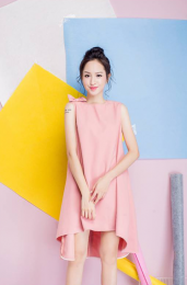 Đầm xuông nơ cổ