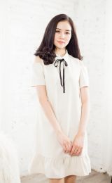 VÁY SUÔNG CỔ ĐỨC KHOÉT VAI