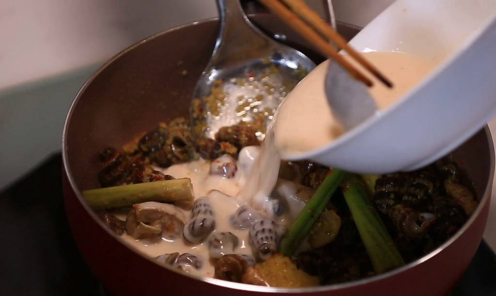 cách làm ốc len xào dừa