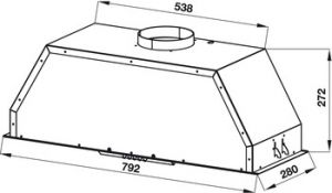 Máy hút mùi âm tủ, Mặt inox, 79 cm