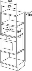 Lò vi sóng kết hợp nướng âm tủ, Dung tích 25 lít, 60 cm