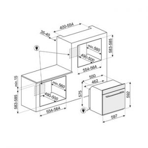 Lò nướng, Bảng điều khiển điện tử, 60 cm, Smeg Linea