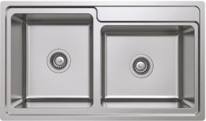 Chậu bếp, Inox, HS-SD8650, Chậu đôi