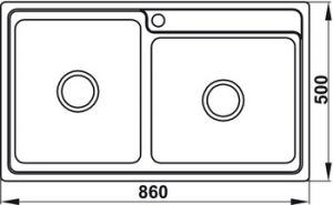 Chậu bếp, Inox, HS-SD8650, Chậu đôi
