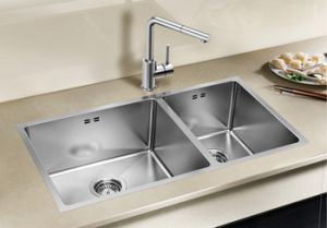 Chậu rửa chén, Inox, Blanco quatrus, hai bồn rửa