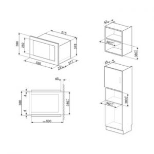 Lò vi sóng kết hợp nướng, 600 mm, Smeg Classic