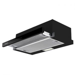 Máy hút mùi âm tủ, Mặt inox kết hợp kính màu đen, 70 cm