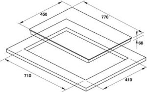 Bếp từ, 3 vùng nấu cảm ứng từ, điều khiển trượt, 77 cm