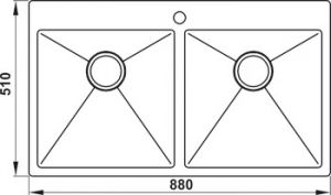 Chậu bếp, Inox, HS-SD8851, Chậu đôi