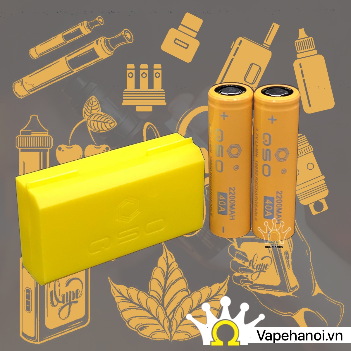 Pin Vape QSO 18650 40A 2200mAh Chính hãng QSO