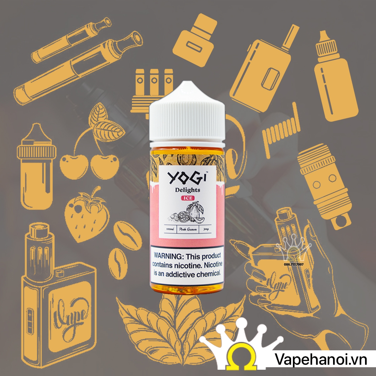 Tinh Dầu Freebase Yogi Ổi đào lạnh (100ml) Chính Hãng