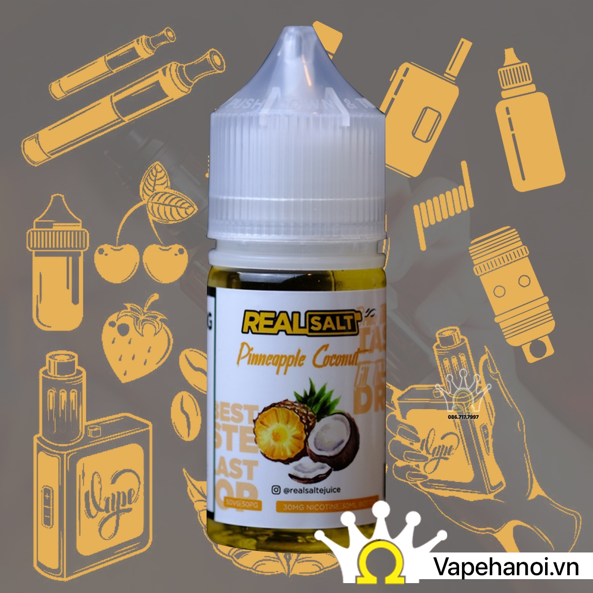 Tinh dầu RealSalt Dứa dừa lạnh 30ml 30mg - Tinh dầu saltnic chính hãng