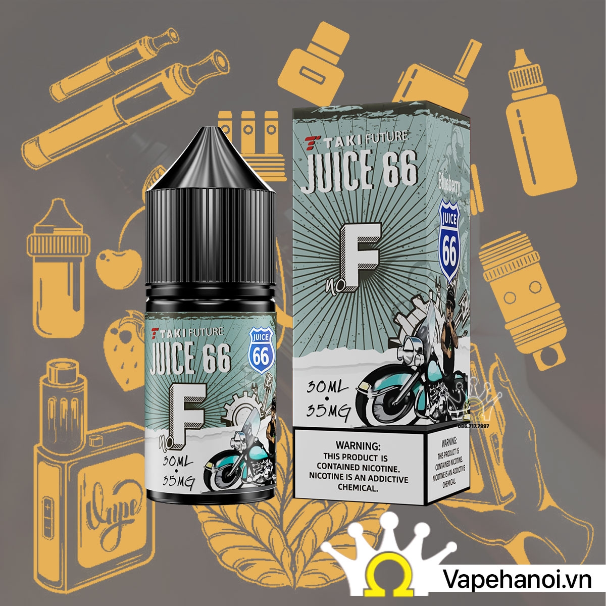 Tinh Dầu Saltnic JUICE 66 - F: Việt Quất Lạnh 30ml 35-55 mg Chính Hãng