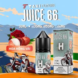 Tinh Dầu Saltnic JUICE 66 - H: Hoa Hồng Vải Lạnh 30ml 35-55 mg Chính Hãng