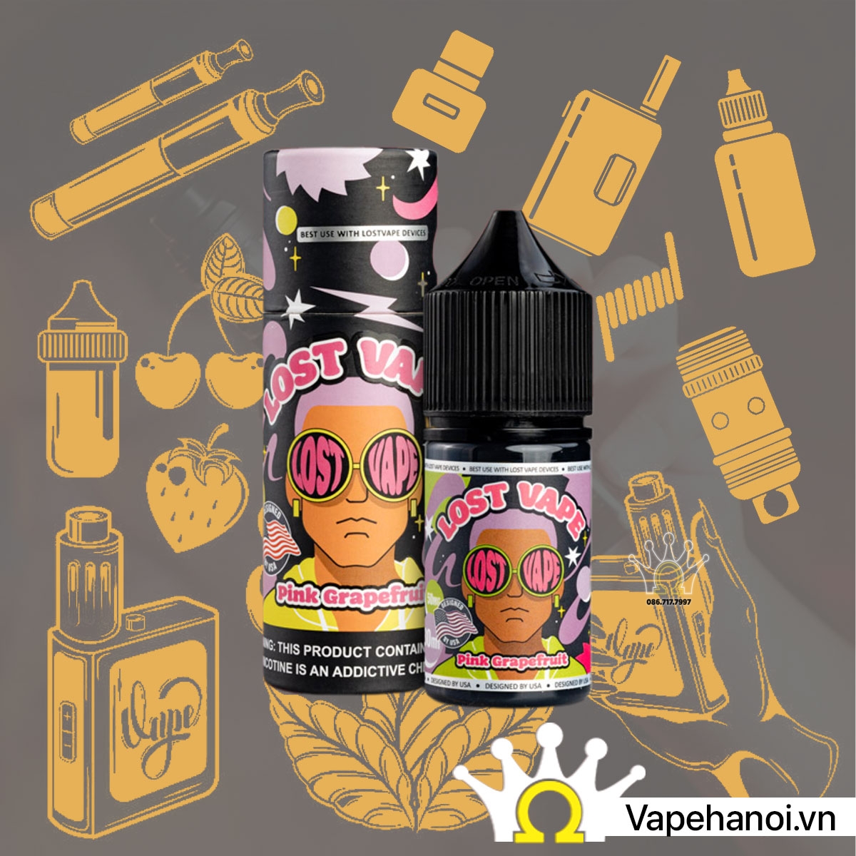 Tinh Dầu Saltnic LOSTVAPE Bưởi hồng lạnh 50mg Chính Hãng