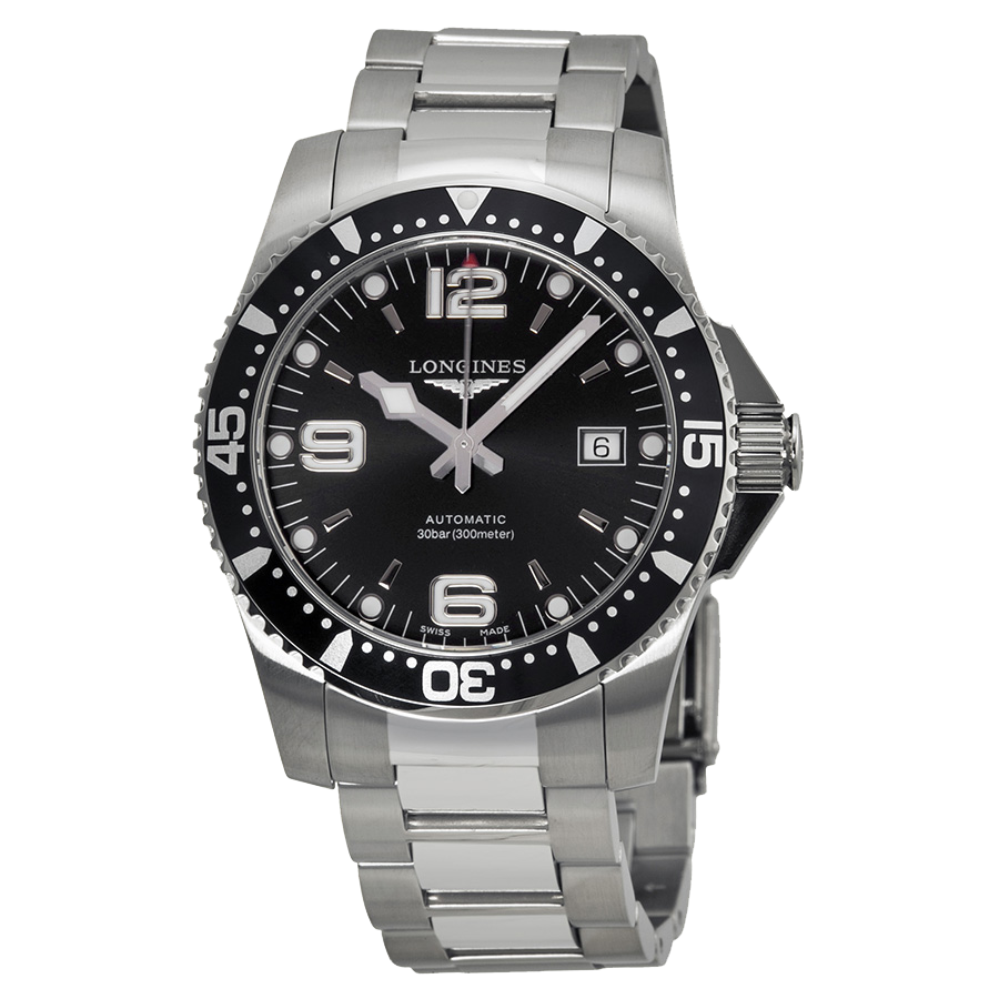 Hydroconquest Automatic Black Dial Stainless Steel Men's Watch L36424566
