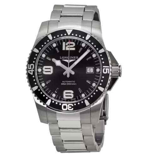 Hydroconquest Automatic Black Dial Stainless Steel Men's Watch L36424566