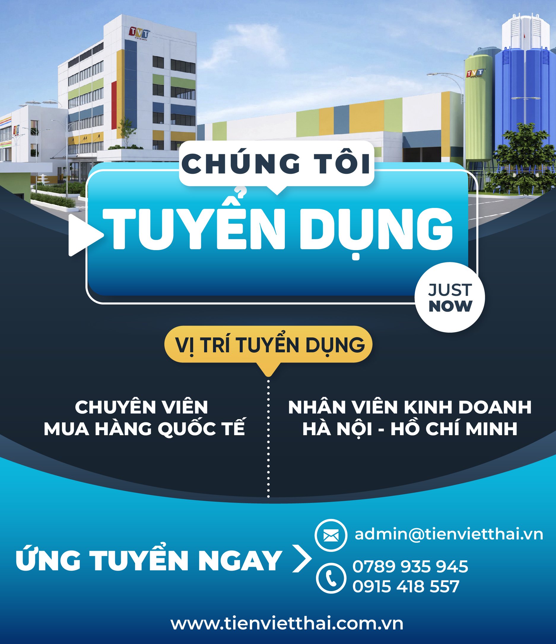 CÔNG TY CỔ PHẦN TIẾN VIỆT THÁI THÔNG BÁO TUYỂN DỤNG