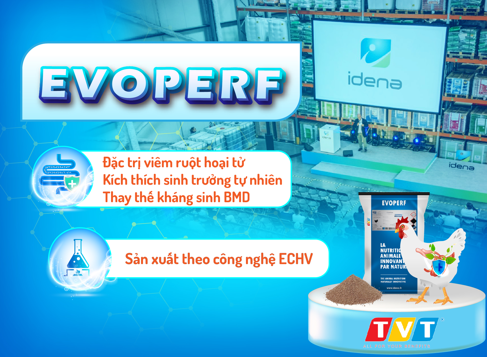 EVOPERF – ĐẶC TRỊ VIÊM RUỘT HOẠI TỬ VÀ KÍCH THÍCH TĂNG TRƯỞNG TỰ NHIÊN CHO GIA CẦM