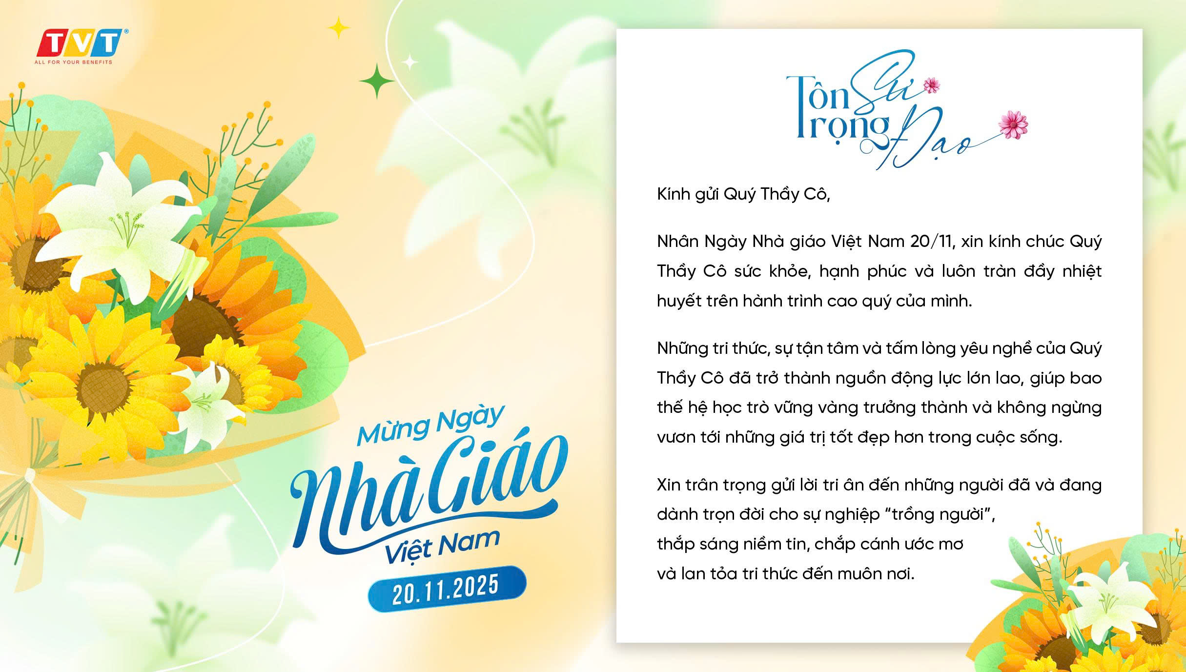 TVT GROUP – KÍNH CHÚC NGÀY NHÀ GIÁO VIỆT NAM 20/11