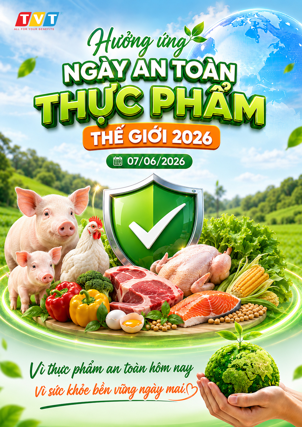 HƯỞNG ỨNG NGÀY AN TOÀN THỰC PHẨM THẾ GIỚI 2026: AN TOÀN THỰC PHẨM BẮT ĐẦU TỪ CHĂN NUÔI BỀN VỮNG