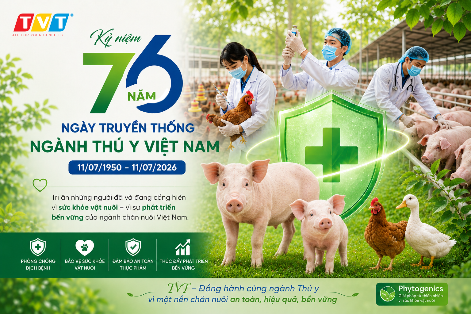 KỶ NIỆM 76 NĂM NGÀY TRUYỀN THỐNG NGÀNH THÚ Y VIỆT NAM (11/07/1950 – 11/07/2026)