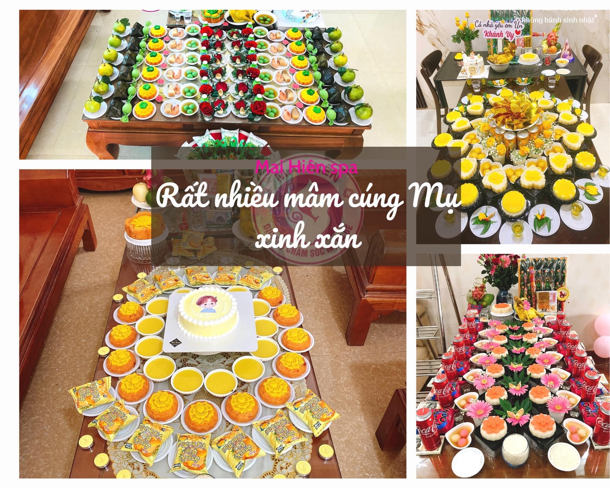 Mâm cúng mụ cho bé tại Vinh